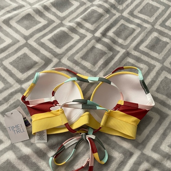 NWT Time & Tru Multi Colored Bikini Top - Picture 3 of 5